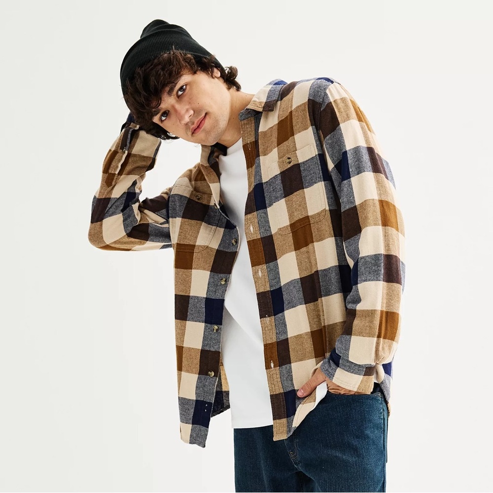 Men's Sonoma Goods For Life® Flannel Button-Down Shirt, size XXL